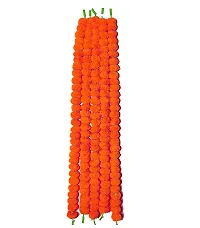 Forty Wings 10 Lemon Yellow and Orange Artificial Marigold Flower/Genda Phool Garlands String Door Torang for Diwali Wedding,Navratri,Durga Pooja Ganpati Pooja Mehandi Party Festival Home Decoration-thumb2