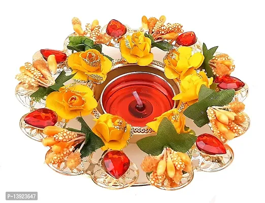 Forty Wings Handmade Flowers Tealight Diya Candle Holder for Diwali Festival Home Decorations Lights-thumb3