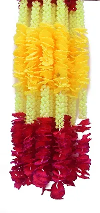 URVI Creation Set of 2 Yellow Pink Artificial Flowers Garlands for Diwali,Navratra Festival Home,Tempe Wedding Decoretion-thumb1