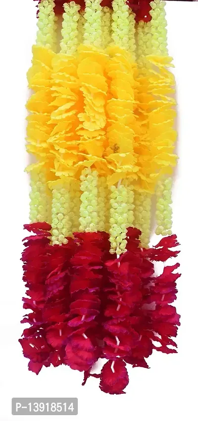 URVI Creation Set of 2 Yellow Pink Artificial Flowers Garlands for Diwali,Navratra Festival Home,Tempe Wedding Decoretion-thumb2