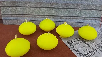 Urvi Creations Set of 6 Yellow Negets Shape Wax Candles for Diwali Decoration Items and Christmas Festivals Candles -Multi-thumb1