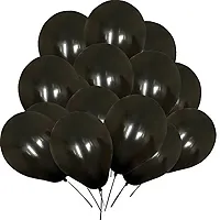 Masti Zone Pack of 100 12 inch Matallic Latex Balloons for Decoration (Black)-thumb1