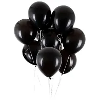 Masti Zone Pack of 100 12 inch Matallic Latex Balloons for Decoration (Black)-thumb2