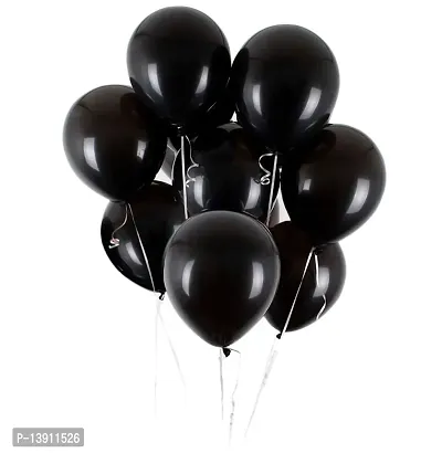 Masti Zone Pack of 100 12 inch Matallic Latex Balloons for Decoration (Black)-thumb3