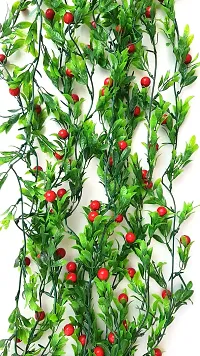 Urvi Creations Set of 2 Red Berries/Cherry Artificial Flowers Garlands for Diwali,Navratra Festival Home,Tempe Wedding Decoretion-thumb3