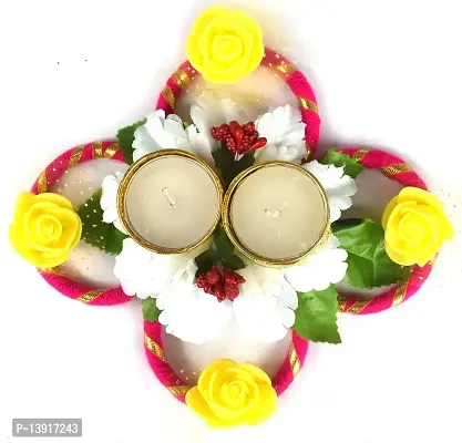 Urvi Creations Handmade Flower Tea Candle Diya Holder for Diwali Decoration  ation 6-thumb3