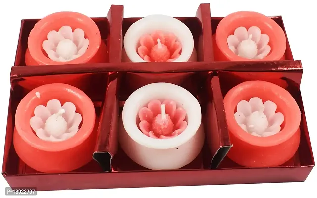 Urvi Creations Set of 6 Wax Matki Shape Candles for Diwali Home Decor-thumb0