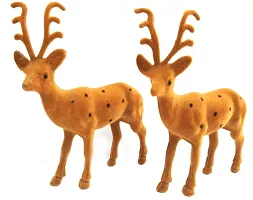 Urvi Creations Christmas Xmas Party Decoration 1 Pair Deer Set (6') Table Centerpiece,Candle Tealight Holder Home for Christmas Decoratio-thumb3