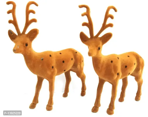 Urvi Creations Christmas Xmas Party Decoration 1 Pair Deer Set (6') Table Centerpiece,Candle Tealight Holder Home for Christmas Decoratio-thumb4