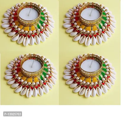 Forty Wings Set of 4 Beautiful Decorative Diya Tealight Candle Holder Diwali Pooja Diya Candle Diwali Lighting for Diwali Wedding Festival Decoration Items and Diwali Gift Set (Tealight Set 4)-thumb4