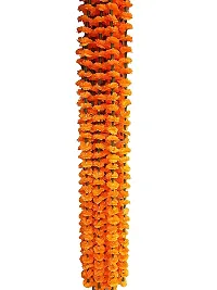 Forty Wings 1 Pcs Re-Usable Artificial Marigold Fluffy Flowers Garlands (Genda Phool Toran) for Diwali Decoration (Orange)-thumb3