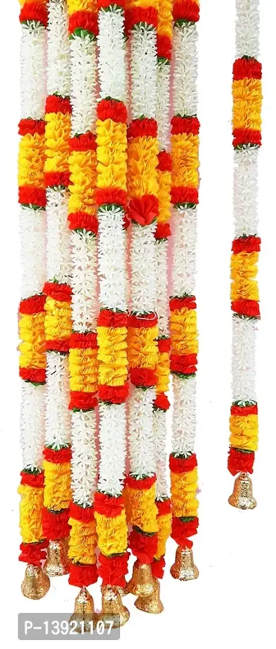 Urvi Creations Mogra Flowers Wall Hangings Toran (Multicolour) Set of 2-thumb0