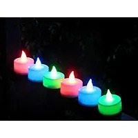 Urvi Creations Set of 12 Colors Changing Battery Operated Led Tea Light Candles for Home and Parties Decorations-thumb1