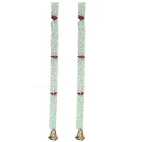 Urvi Creations Set of 2 White Red Rose Flower Jasmine Mogra Garlands for Diwali ,Navratra Festival Home ,Temple Wedding Decoration-thumb3