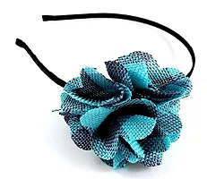 URVI Creations Floral Hair Band for Girls  Women (Blue  Black)-thumb1