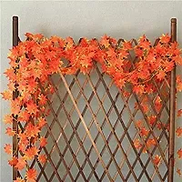 Forty Wings Set of 2 Artificial Maple Leaf Garland /Creeper /Door Wall Hanging for Diwali Festival Wedding Christmas Decoration Item ( 9 Feet)-thumb1