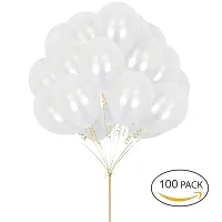 Masti Zone Pack of 100 12 inch Matallic Latex Balloons ( White )-thumb1