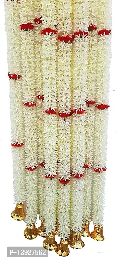 Forty Wings Set of 5 Artificial Mogra Jasmine Rose Flower Juhi Garlands String Door Toran Hanging for Diwali Wedding,Navratri,Durga Pooja Ganpati Pooja Mehandi Party Festival Home Decoration-thumb0