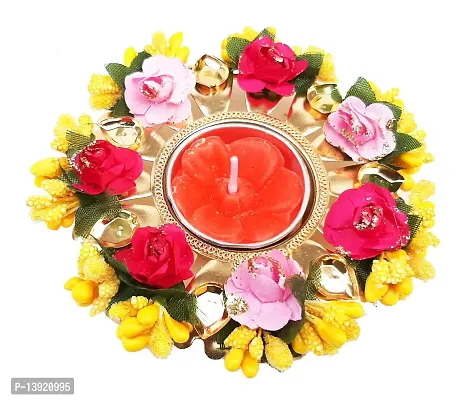 Urvi Creations Handmade Beautiful Flowers Tealight Diya Candle Holder for Diwali Festival Home Decorations Lights