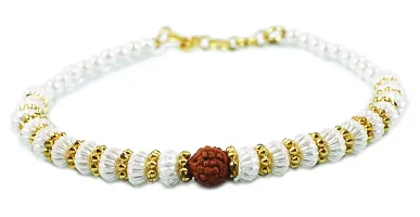 Urvi Creations Set of 2 Jewel Pearl Beaded Bracelet Rakhi for Brother, Rakhi Combo for Bhaiya, Bracelet Bhaiya Rakhii-thumb1
