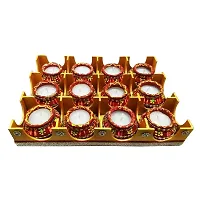 Urvi Creations Set of 12 Handmade Traditional Earthen Clay Mitti Diya Oil Lamps for Pooja Matki Shape Wax Filled Diya Candle for Diwali Decoration  Gift - Multi Colour-thumb2