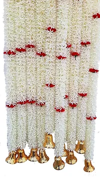 Forty WingsSet of 2 White Red Rose Flower Jasmine Mogra Juhi Garlands for Diwali ,Navratra Festival Home ,Temple Wedding Decoration-thumb4