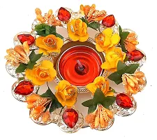 Forty Wings Handmade Flowers Tealight Diya Candle Holder for Diwali Festival Home Decorations Lights-thumb1