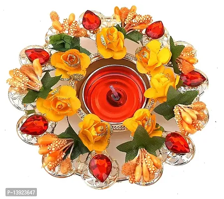 Forty Wings Handmade Flowers Tealight Diya Candle Holder for Diwali Festival Home Decorations Lights-thumb2