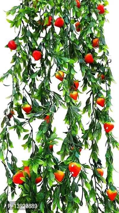 URVI Creation Set of 10 Artificial Strawberry Green Garlands for Diwali,Christmas,Events,Home Decoration-thumb2