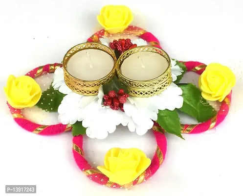 Urvi Creations Handmade Flower Tea Candle Diya Holder for Diwali Decoration  ation 6-thumb2