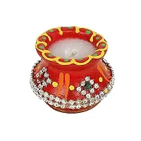 Forty Wings 6 Pcs Beautiful Matki Decorative Diya Tealight Candle Holder Diwali Pooja Diya Candle Diwali Lighting for Diwali Wedding Festival Decoration Items and Diwali Gift Set-thumb3