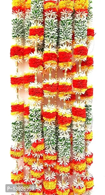 Forty Wings 2 Multi Jasmine Flowers Garlands / Flower Door /Wall Hangins Toran for Diwali ,Navratra Festival Home ,Tempe Wedding Decoretion-thumb2