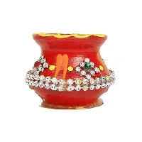 Forty Wings 9 Pcs Beautiful Matki Decorative Diya Tealight Candle Holder Diwali Pooja Diya Candle Diwali Lighting for Diwali Wedding Festival Decoration Items and Diwali Gift Set-thumb3