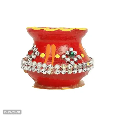 Forty Wings 9 Pcs Beautiful Matki Decorative Diya Tealight Candle Holder Diwali Pooja Diya Candle Diwali Lighting for Diwali Wedding Festival Decoration Items and Diwali Gift Set-thumb4