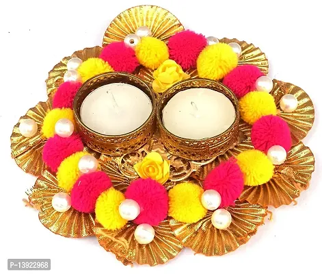 Forty Wings Handmade Gotta Patti Tea Light Candle Diya Holder for Diwali Decoration  Home Decoration 6-thumb3