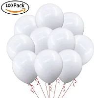 Masti Zone Pack of 100 12 inch Matallic Latex Balloons ( White )-thumb3