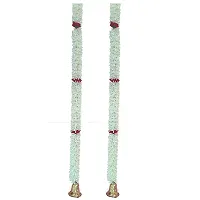 Forty WingsSet of 2 White Red Rose Flower Jasmine Mogra Juhi Garlands for Diwali ,Navratra Festival Home ,Temple Wedding Decoration-thumb3