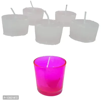 Urvi Creations 20 White Glass Wax Cube Tealight Candles for Diwali Decoration Items and Christmas Festivals Candles -Multi