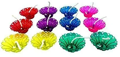 Forty Wings Set of 12 Transparent Multicolor Water Floating Reflections Plastic 3 D Oil Diya Diwali Lighting for Diwali Wedding Festival Decoration Items and Diwali Gift Set-thumb2