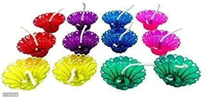 Forty Wings Set of 12 Transparent Multicolor Water Floating Reflections Plastic 3 D Oil Diya Diwali Lighting for Diwali Wedding Festival Decoration Items and Diwali Gift Set-thumb3