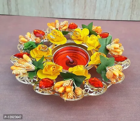 Forty Wings Handmade Flowers Tealight Diya Candle Holder for Diwali Festival Home Decorations Lights-thumb4