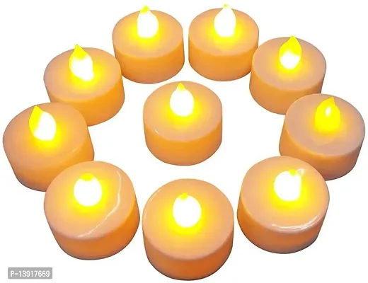 Urvi Creations Set of 12 Smokeless, Flameless, Battery Operated Led Tea Light Candles Diya for Diwali Gift-thumb0