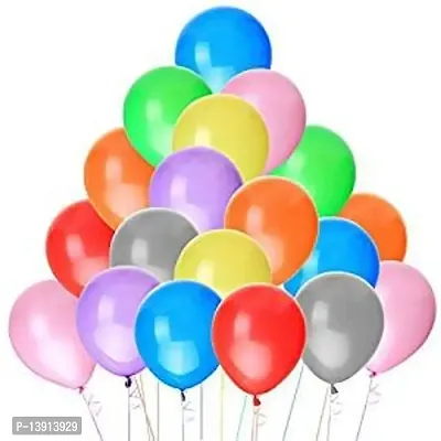 Masti Zone Pack of 100 12 inch Matallic Latex Balloons for Decoration (Multi Colour)