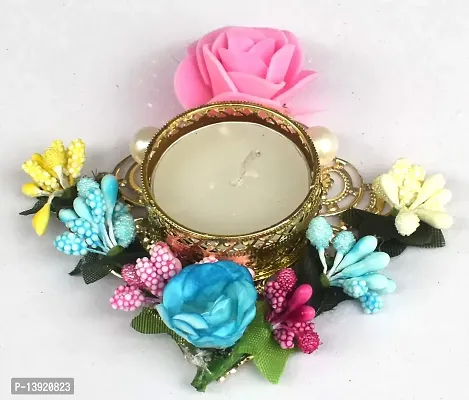 URVI Creation Handmade Flower Tea Light Candle Diya Holder for Diwali Decoration  Home Decoration 6-thumb3