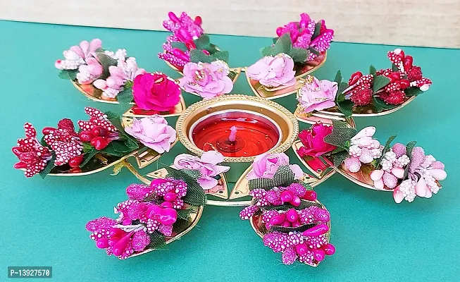 Forty Wings Set of 1 Flower Work Big Beautiful Decorative Diya Tealight Candle Holder Diwali Pooja Diya Candle Diwali Lighting for Diwali Wedding Festival Decoration Items and Diwali Gift Set