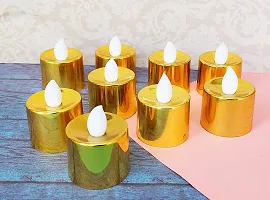 Forty Wings Set of 12 Battery Operated Golden Smokeless Led Candle Tea Lights Led Diwali Diya for Diwali Christmas Festivals Diwali Light[ng-thumb1