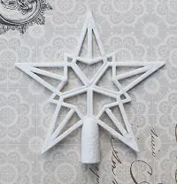 Forty Wings Christmas Tree Hanging Glitter Snow Effect Tree Top Star for Christmas Ornaments Bells Xmas Tree Hangings Ornaments for Christmas Decoration Items for Home Decoration Christmas Party #108-thumb2