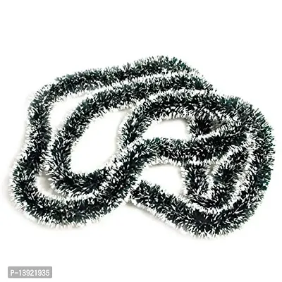 Urvi Creations 2 Pcs Artificial Snow Effect Green Colour Merry Christmas Strings, Garlands for X mas Christmas Tree Decoratio and Decore