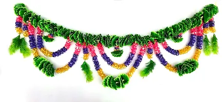 Urvi Creations 1 Pcs Multi Artificial Flowers Door Bandharwar/Toran Garlands for Diwali,Navratra Festival Home,Tempe Wedding Decoretion-thumb1