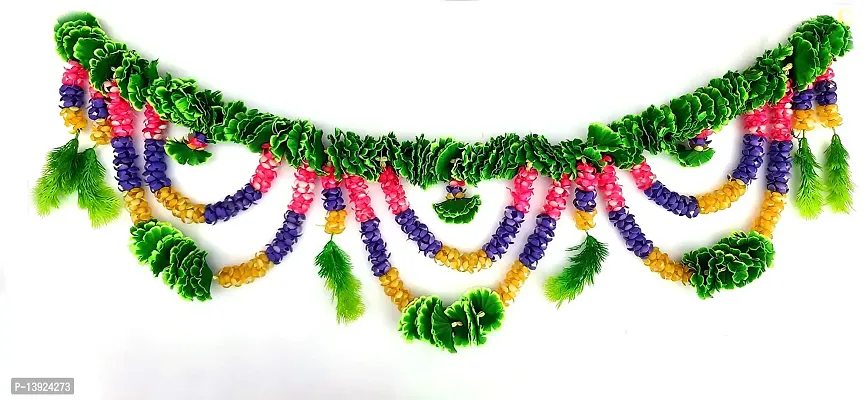 Urvi Creations 1 Pcs Multi Artificial Flowers Door Bandharwar/Toran Garlands for Diwali,Navratra Festival Home,Tempe Wedding Decoretion-thumb2